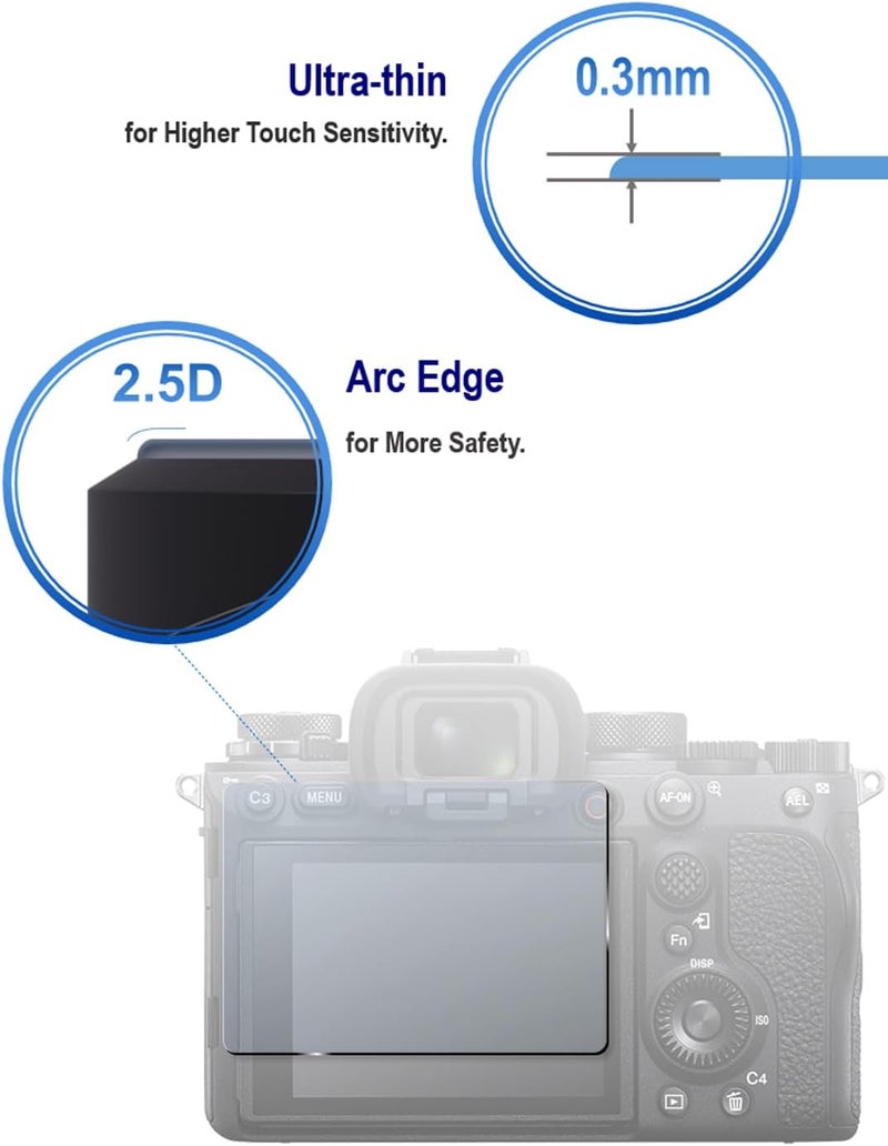 iDaPro Screen Protector for Nikon Z9 Z 9/Z8 Z 8/Z5II Z5 II/Z6II Z6 II/Z7II Z7 II + Top Screen [2+2 Pack] Tempered Glass Easy Installation - Image 3
